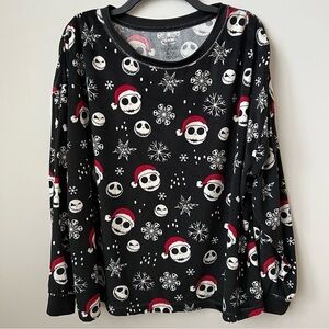 Nightmare Before Christmas Jack Skellington Santa Hat Fleece Pajama Top Size 3X